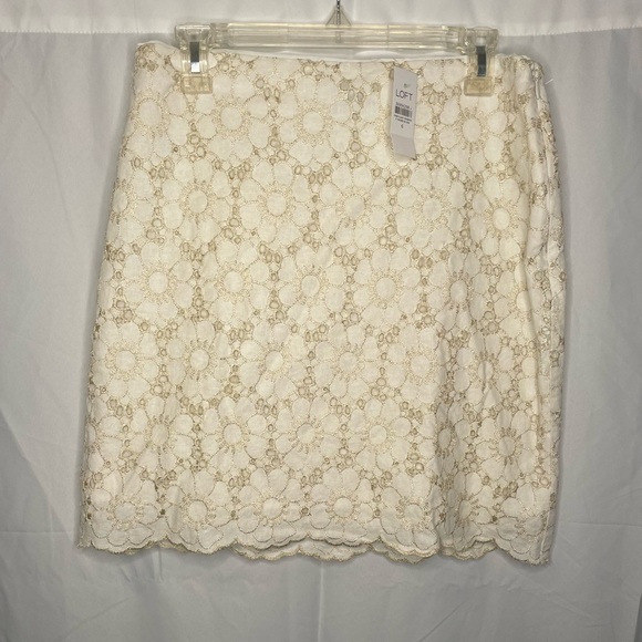 LOFT Shimmer Floral Eyelet Mini Skirt - Picture 4 of 9